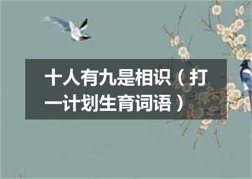 十人有九是相识（打一计划生育词语）
