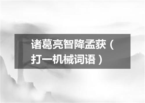 诸葛亮智降孟获（打一机械词语）