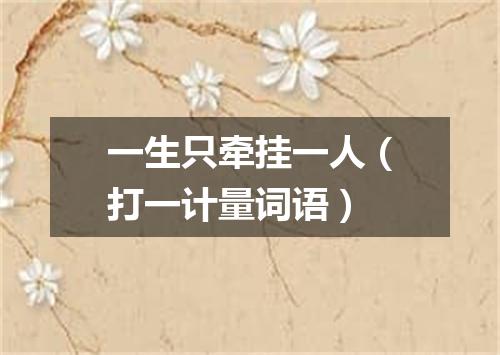 一生只牵挂一人（打一计量词语）