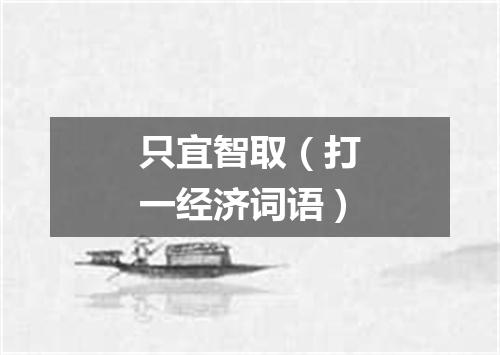 只宜智取（打一经济词语）