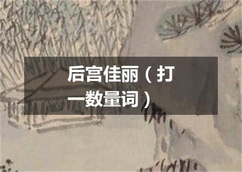 后宫佳丽（打一数量词）