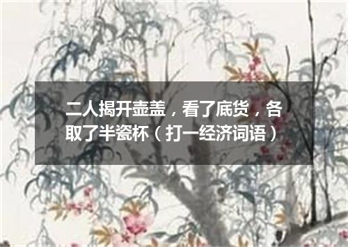 二人揭开壶盖，看了底货，各取了半瓷杯（打一经济词语）