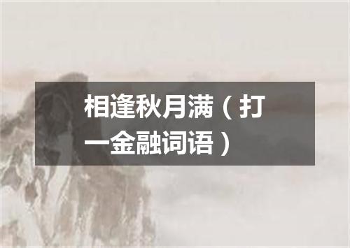 相逢秋月满（打一金融词语）