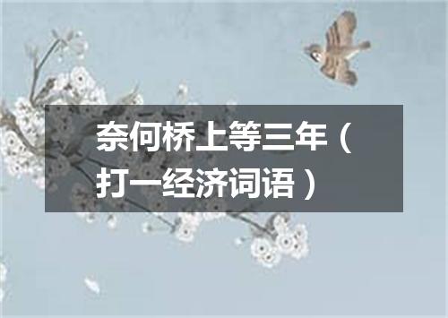 奈何桥上等三年（打一经济词语）