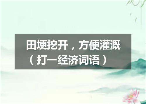 田埂挖开，方便灌溉（打一经济词语）