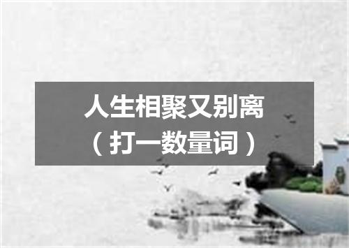 人生相聚又别离（打一数量词）