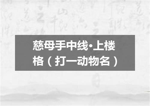 慈母手中线·上楼格（打一动物名）