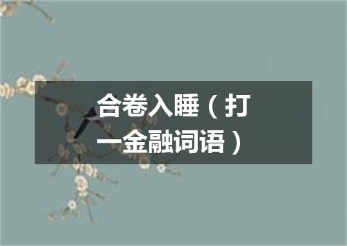 合卷入睡（打一金融词语）