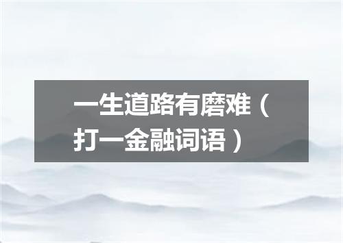 一生道路有磨难（打一金融词语）