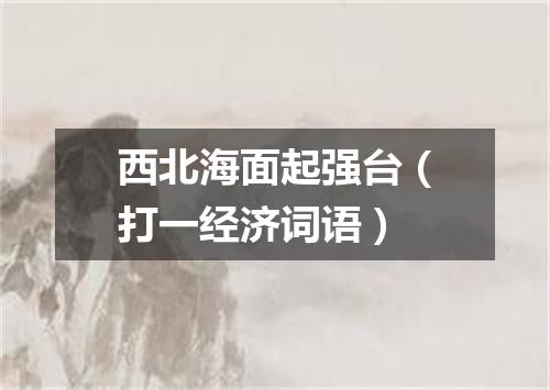 西北海面起强台（打一经济词语）