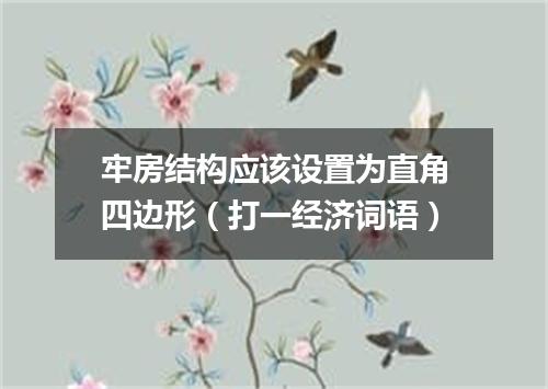 牢房结构应该设置为直角四边形（打一经济词语）