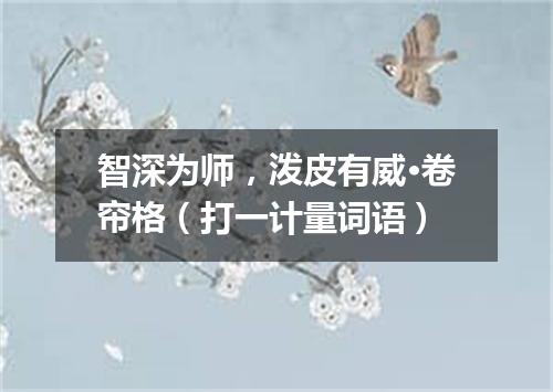 智深为师，泼皮有威·卷帘格（打一计量词语）