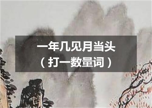 一年几见月当头（打一数量词）