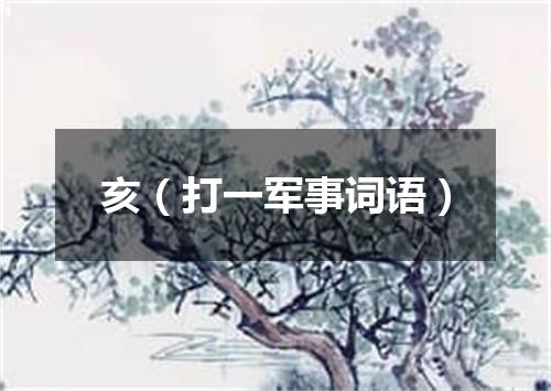 亥（打一军事词语）