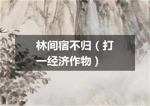 林间宿不归（打一经济作物）