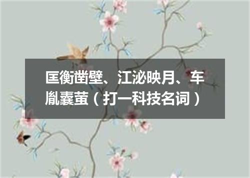匡衡凿壁、江泌映月、车胤囊萤（打一科技名词）