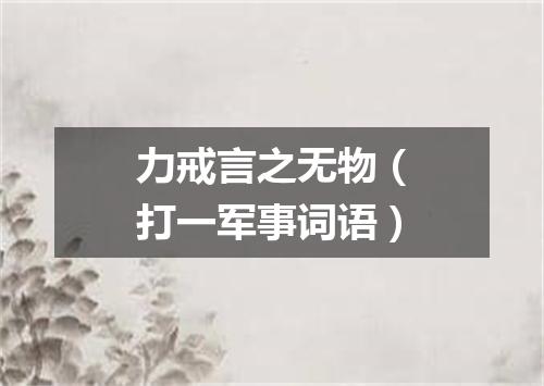力戒言之无物（打一军事词语）
