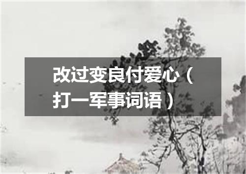 改过变良付爱心（打一军事词语）