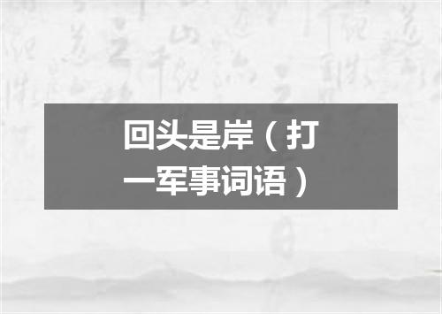 回头是岸（打一军事词语）
