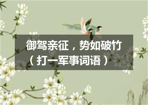 御驾亲征，势如破竹（打一军事词语）