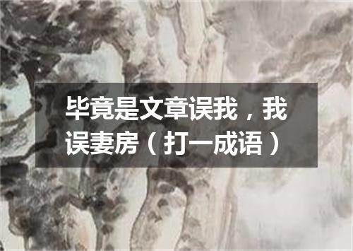 毕竟是文章误我，我误妻房（打一成语）