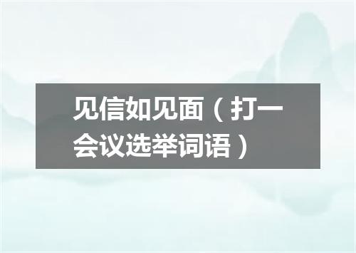 见信如见面（打一会议选举词语）