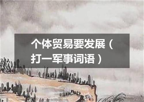 个体贸易要发展（打一军事词语）
