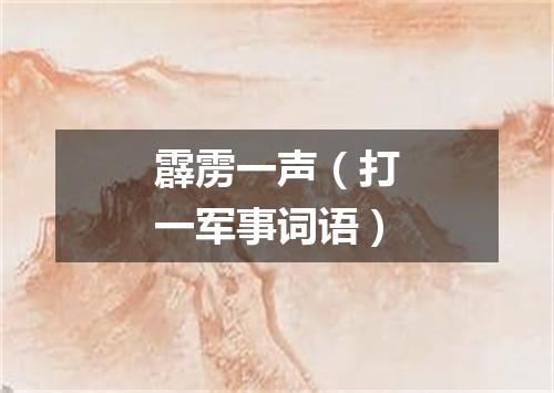 霹雳一声（打一军事词语）