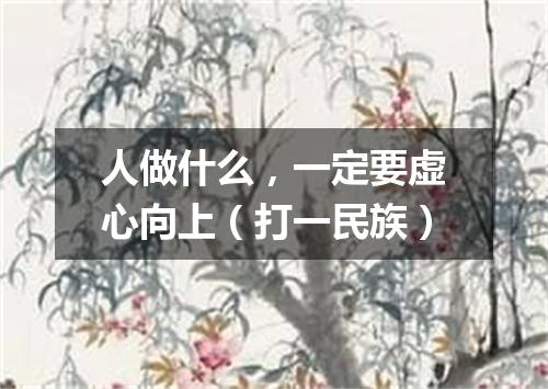 人做什么，一定要虚心向上（打一民族）