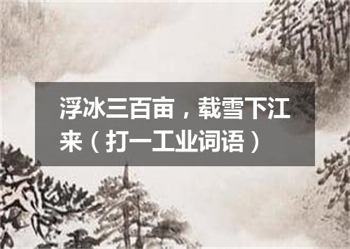 浮冰三百亩，载雪下江来（打一工业词语）