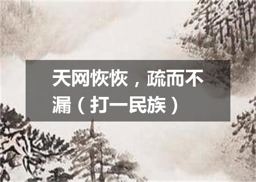 天网恢恢，疏而不漏（打一民族）