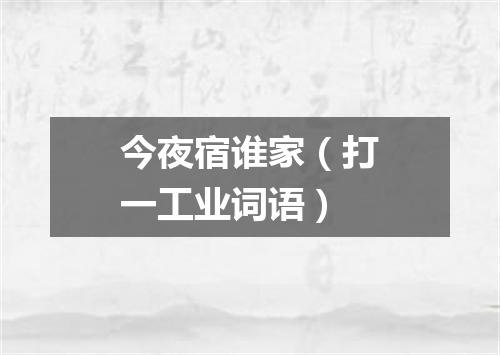 今夜宿谁家（打一工业词语）