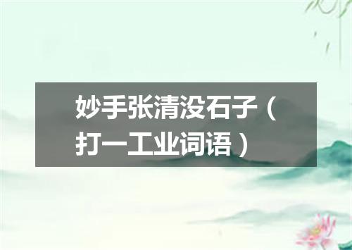妙手张清没石子（打一工业词语）