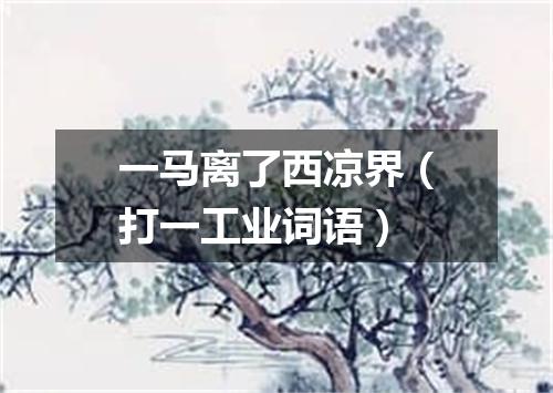 一马离了西凉界（打一工业词语）