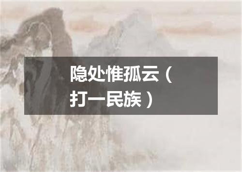隐处惟孤云（打一民族）