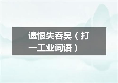 遗恨失吞吴（打一工业词语）