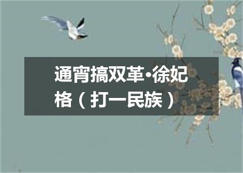 通宵搞双革·徐妃格（打一民族）