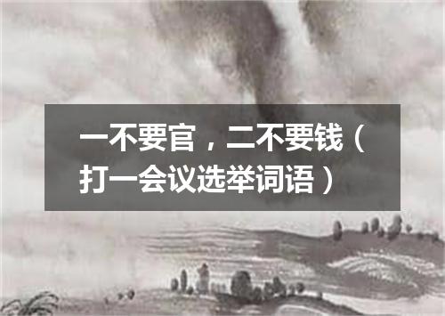 一不要官，二不要钱（打一会议选举词语）