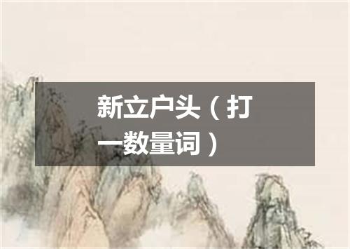 新立户头（打一数量词）