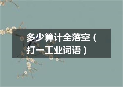 多少算计全落空（打一工业词语）