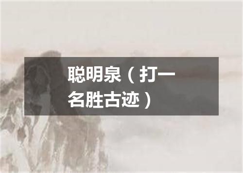 聪明泉（打一名胜古迹）