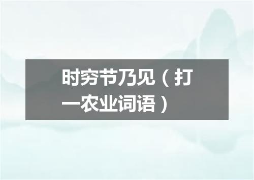 时穷节乃见（打一农业词语）