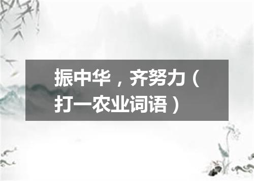 振中华，齐努力（打一农业词语）