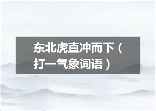 东北虎直冲而下（打一气象词语）