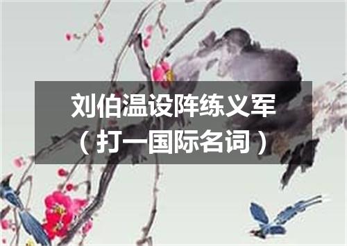 刘伯温设阵练义军（打一国际名词）