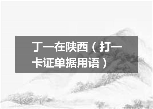 丁一在陕西（打一卡证单据用语）