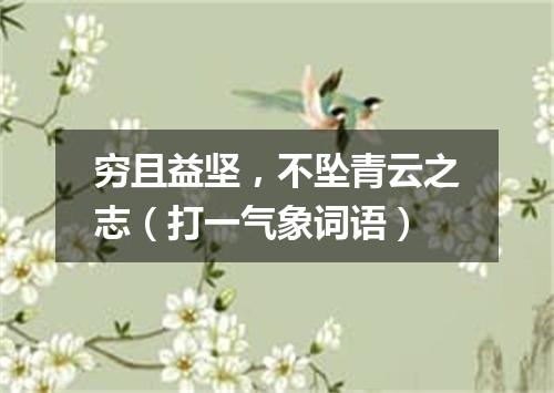 穷且益坚，不坠青云之志（打一气象词语）