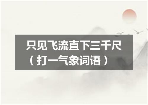 只见飞流直下三千尺（打一气象词语）