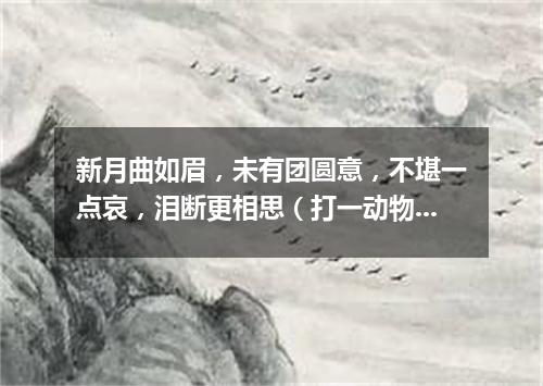 新月曲如眉，未有团圆意，不堪一点哀，泪断更相思（打一动物名）