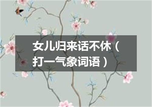 女儿归来话不休（打一气象词语）